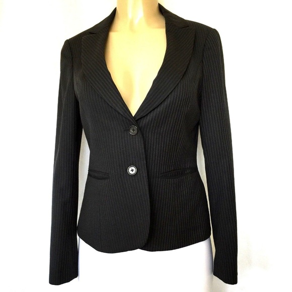 Ted Baker Jackets & Blazers - Ted Baker Jacket Blazer Striped Black Two Button S